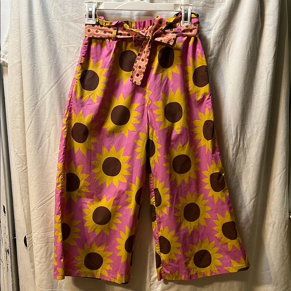 Mini Boden Yellow and Pink Floral Pants